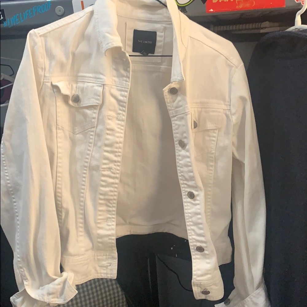 The Limited, white jean jacket
